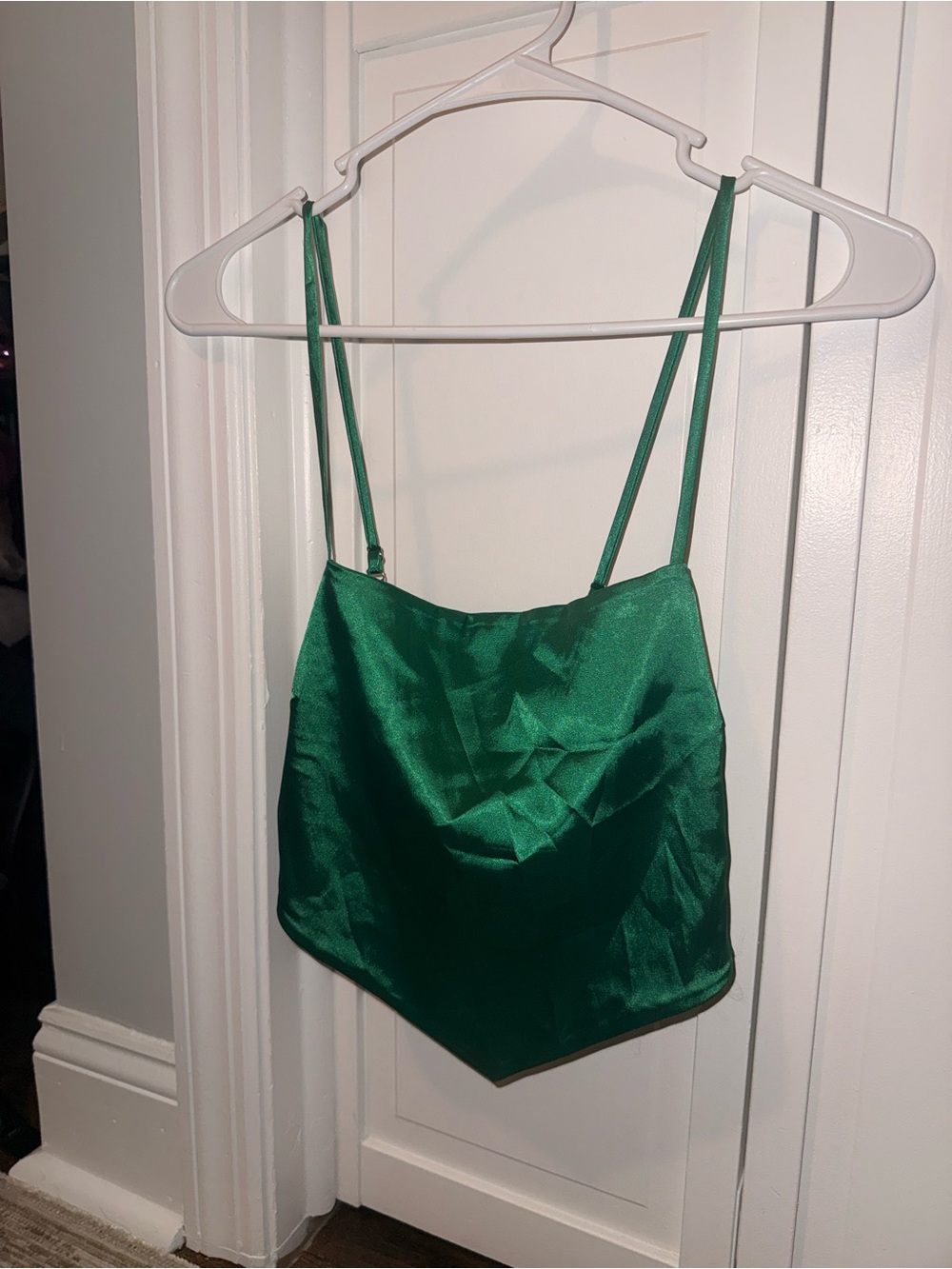 Forever 21 Green Satin Cowl Neck Tank